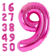 Giant 40 Inch Pink Number 9 Balloon for 9th Birthday Decorations for KIds Girls Boys 9 Balloon Numbe