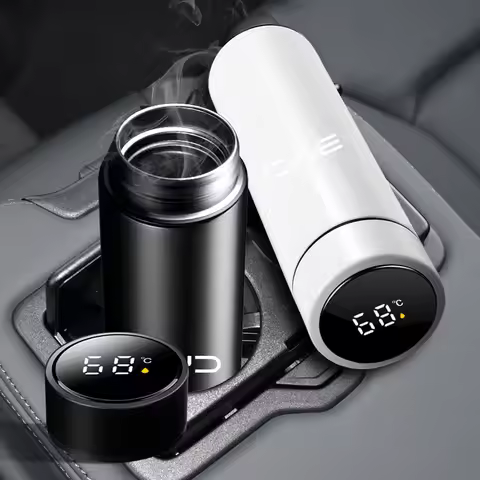 1Pcs Car Stainless Steel Intelligent Temperature Insulation Cup For BYD Qing Song Tang Yuan F3 I3 F0