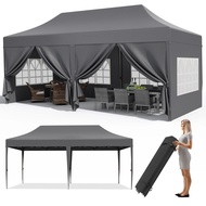 Gazebo Pop Timbul Pavilion 3x6m Khemah Gazebo Lipat Kalis Air Khemah Parti Dengan 6 Panel Sisi Uv 50