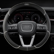 New Clover Car Leather Steering Wheel Cover for Audi C6 C5 C7 Q8 Q3 Q2 Q5 Q7 Q8 Q2L Q5L 8P 8V 8L A4L