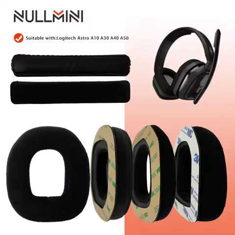 NullMini Replacement Earpads for Logitech Astro A40 A50 Gen3 Gen4 A10 Headset Headphones Leather Sle