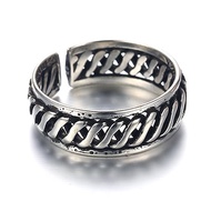 Women'S Wavy Silver Ring, Vintage Silver Ring, Chain Pattern Ring, 925 Silver Chain Tail Ring