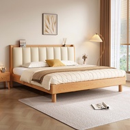Solid Wood Bed Modern Simple Oak Bed 1.8m Double Bed Bedroom With Bed Frame 1.5m Log TT
