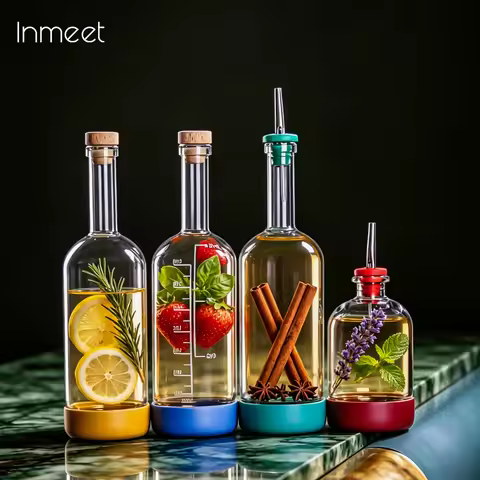 Inmeet Creative Bubble Wine Bottle/Bar Juice Bottle/Cocktail Bottle/Oil Bottle With Scale Bartender 