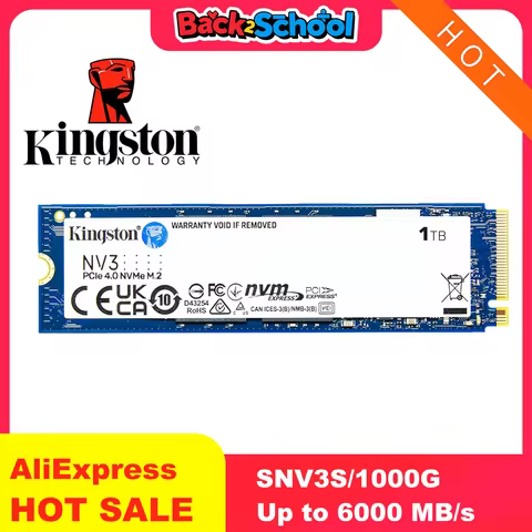 Kingston NV3 1TB 2TB M.2 2280 NVMe SSD,PCIe 4.0 Gen 4x4 Internal Solid State Drive,Up to 6000 MB/s f
