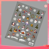 Redanco Nail Art Christmas Nail Sticker 5D Embossed Snowflake Wreath Deer Decal Party Festival Nail 