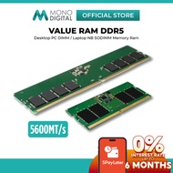 Kingston ValueRAM DDR5 5600MHz RAM | Desktop DIMM & Laptop SODIMM PC Memory Upgrade 8GB 16GB 32GB 48