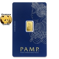 Pamp Suisse 9999 Gold Bar 1g Lady Fortuna, 1 gram