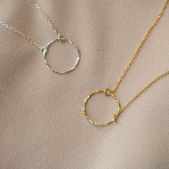 KARMA 極簡閃閃圓圈項鍊 – 925純銀鍍18K金