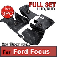 เสื่อปูพื้นรถสำหรับ Ford Focus MK3 MK3.5 III 2012 ~ 2019 2015 2016 2017แผ่นปูพื้นแผ่นผ้าคลุมปูพรมอุปกรณ์ตกแต่ง