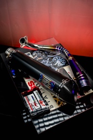 ท่อ Forza350 Xmax300 FT คอไทเทเนียม พาวเดอร์โค้ท คาร์บอน