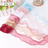 Beg Pembalut Hadiah Reben Tulle Duyung Reben Hiasan Tepi Gelombang Reben Bahan Hiasan DIY