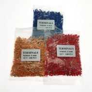 1000pcs Copper Tube Insutated Cord End Terminals Electric Crimp Terminal Wire Connector E0306 0308 0