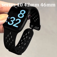 Magnetic Folding Strap For iWatch series 10 46mm 42mm Silicone sports bracelet iwatch 9 87 45mm 41mm