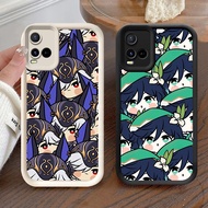 Black Case for VIVO Y33s Y21 Y21s Y02 Y02t Y33t Y02a Y21a Y21e White D-33 Genshin Impact