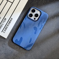 Sanptoch For Magsafe Camouflage Velvet Phone Case For iPhone 15 / 14 / 13 / 12 Pro Max Canvas Fibre 