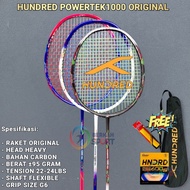 Hundred Powertek 1000 Original Badminton Racket + Bag & 24 Lbs Tension Grip