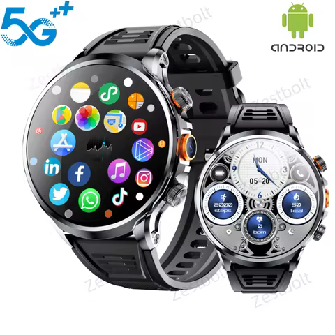 4G Full Netcom Smart Watch 1.95 Inch Android 10.0 8MP Camera GPS 256GB ROM Steel Strap WiFi Compatib