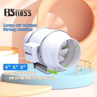 BSBOSS 4 inch 6 inch 8 inch diagonal flow pressurized duct fan bedroom living room toilet kitchen gu