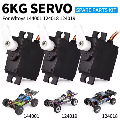 Wltoys 144001 Part 124018 124019 1/12 4WD RC Buggy RC Car Accessory 6kg Plastic Steering Gear Servos