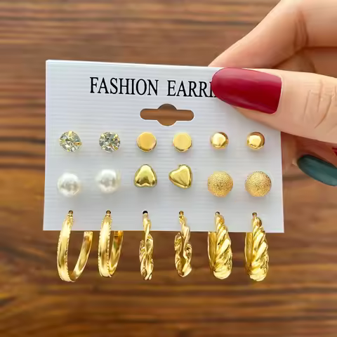 European and American cross-border new minimalist earrings wholesale creative minimalist retro pearl
