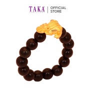 TAKA Jewellery 999 Pure Gold Toad Charm with Beads Ring / Bracelet