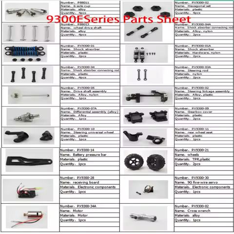 DEERC 300E 301E 302E PX9300-9304 1:18 RC Car Parts PXToys Universal Accessories: Shock Absorber,Diff