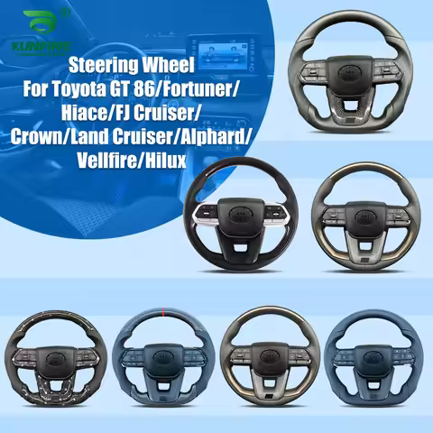 Carbon Fiber Steering Wheel Perforated Leather For Toyota GT 86 FORTUNER FJ Cruiser HIACE LC70/76/79