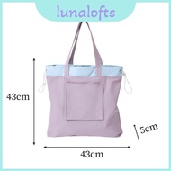 Color Blocked Simple Foldable Lightweight Nylon Drawstring Tote Bag For Errands Everyday