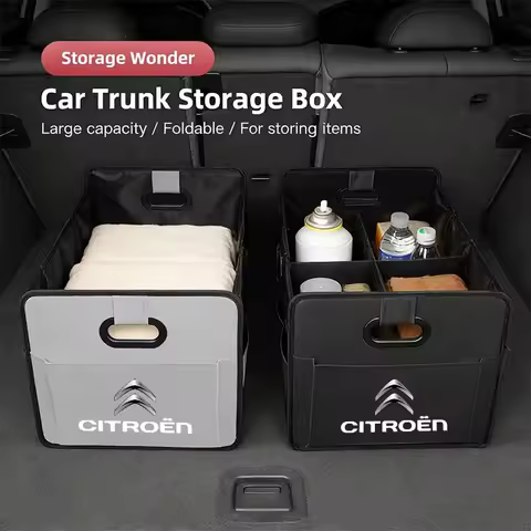 Hub Center Cover Foldable Storage Box Peugeot Car Badge Trunk Storage Bag For Citroen C6 C4 C3 C2 2C