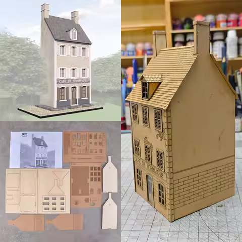 Unassembled Assembly Architectural Model Miniature Cafe Building Villa House Streetscape Diorama Sca