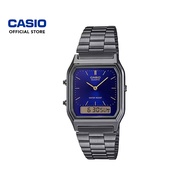 Casio Vintage AQ-230GG-2A Dark Grey Stainless Steel Band Men Watch / Women Watch