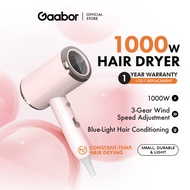 Gaabor Hair Dryer 1000W Low Noise Triple Speed Adjustment Blue Light Hair Care GHD-N1000D