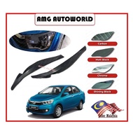 Perodua Bezza 2016-2020 Headlamp Lid Cover Eyebrow Eyelid Lip Eye brow lid (Black/Chrome/Carbon)