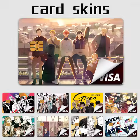 Anime Given Cartoon Credit Card Skin Stickers For Bank Card Bus Metro Card Sticker Waterproof Women 