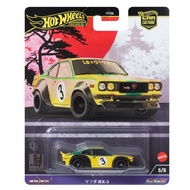 Hot Wheels Premium LBWK Mazda RX-3 Japan Historics 4 Hijau Kuning