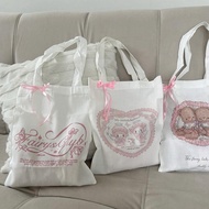 Mocorie - Deesse Mini Totebag Coquette Ribbon Totebag Ribbon Bow Totebag Mini Coquette Ribbon Toteba