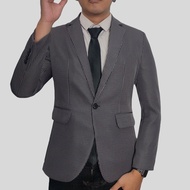 blazer pria blezer pria jas pria abu tua tartan kotak kotak bahan semiwool slimfit blazer santai cas