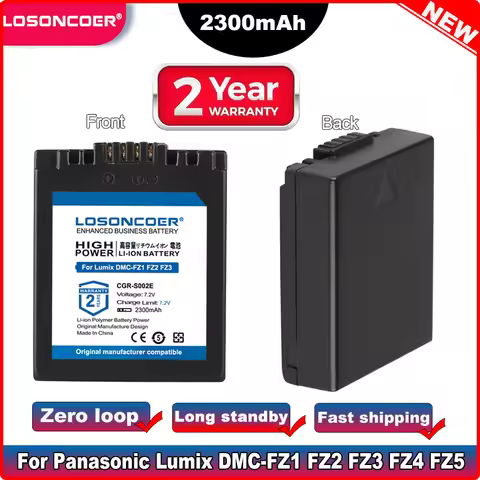CGR-S002E CGA-S002 CGA-S002A CGA-S002E DMW-BM7 2300mAh Battery for Panasonic Lumix DMC-FZ1 FZ2 FZ3 F