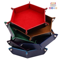 [ORG] Foldable Dice Tray Box Leather Folding Hexagon Coin Square Tray Dice Game VN