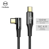 MCDODO CA-8320 PD 100W 90 Degree TYPE-C TO TYPE-C Data Cable 1.2M Quick Charge 4.0 5A FCP