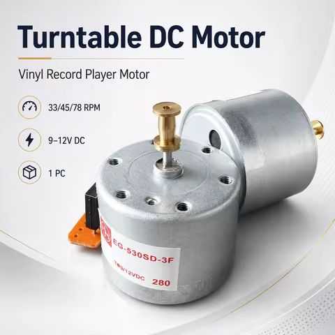 9-12V DC Turntable Motor 33/45/78 RPM Vinyl Record Player Motor Low Noise Stable Speed Replacement P