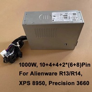 แหล่งจ่ายไฟอัพเกรดใหม่ 1000W สำหรับ Alienware R13/R14, XPS 8950, T3660, OptiPlex 5000 7000 XE4 Tower