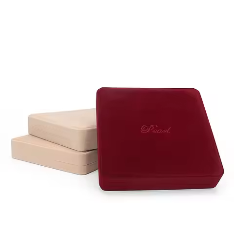 Velvet Jewelry Box Gift Box Jewelry Packaging Pearl Necklace Box 7.5x7.5x1.6 Inches Earrings Display