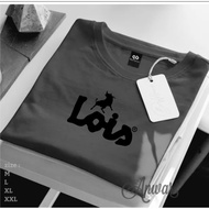 COD Hiqmah Distro LOIS Distro T-Shirt Black Cool Motif Premium Quality Short Sleeve T-Shirt Unisex M
