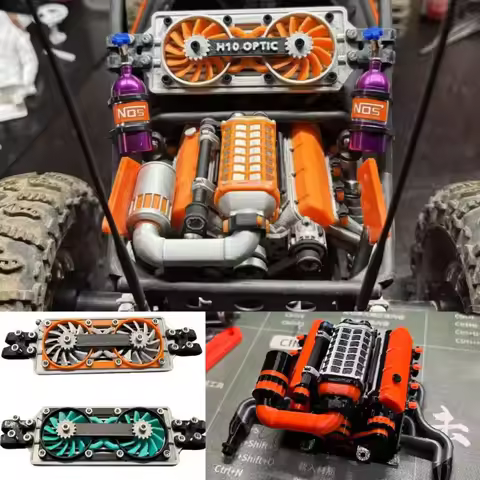 RC Car Cooling Fan Engine Model Decoration for 1/10 VP OPTIC H10 KIT TRX4 Defender AXIAL SCX10 RC4WD