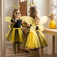 AVUKA Bee Cosplay Wings Suit, Bugs Sparkle Yellow Bee Fly Wings, Lightweight Insect Handmade Craft E