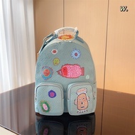 L-Yayoi Kusama Series Embossed Face Hole Pattern Sewing Classic Backpack Large Capacity Cartoon Back