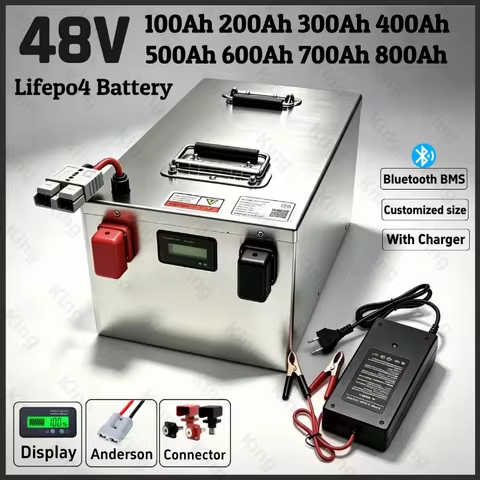 King-48V 100Ah-800Ah LiFePO4 Lithium Battery with BMS Rechargeable for 4KW 9KW Solar System Photovol