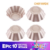 CHEFMADE Chảo Bánh Tart Chống Dính 3 Inch Khuôn Nướng Khuôn Bánh Tart Trứng Lượn Sóng Khuôn Bánh Tar